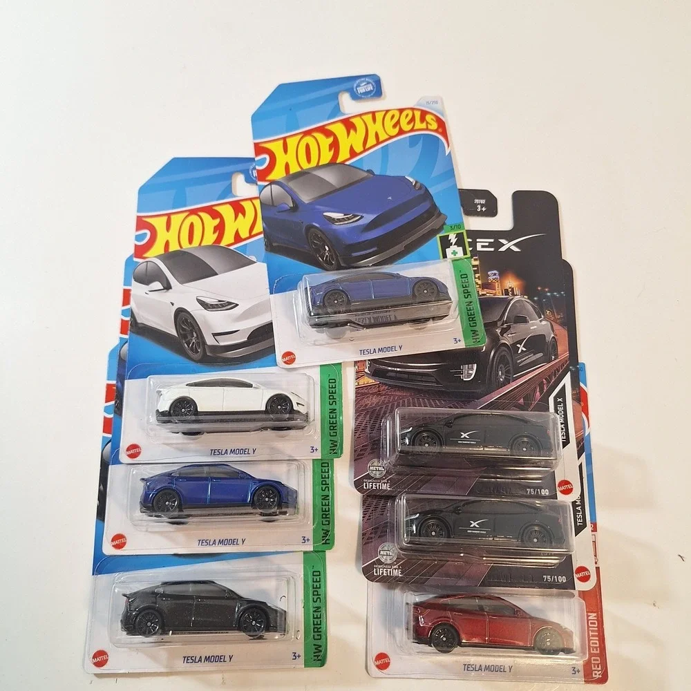 Hot Wheels Tesla 7 Cars Target Red Edition/ Model‎ X/ Black/ White/ Blue